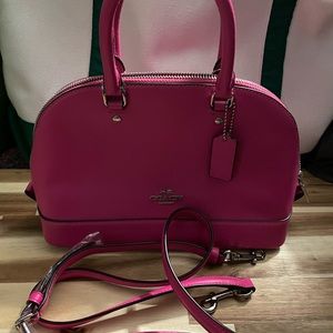Authentic small coach bag- neon pink